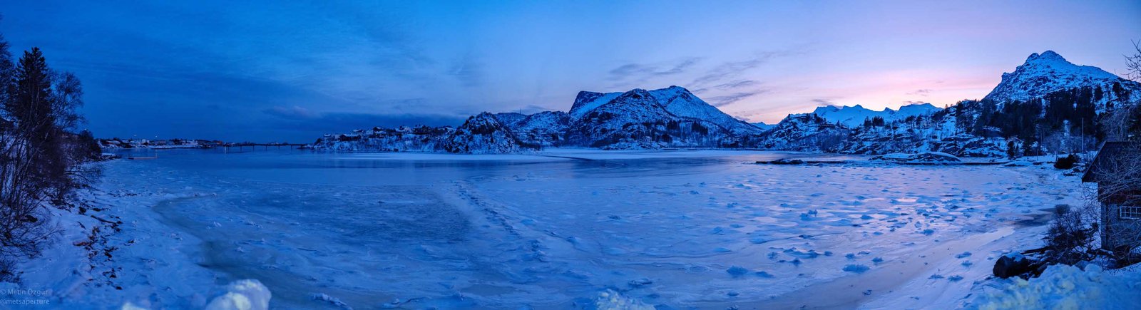 lofoten blue hour panorama