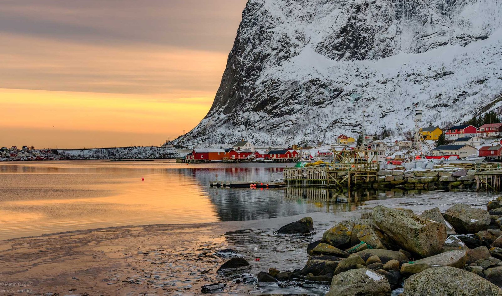 lofoten village sunset