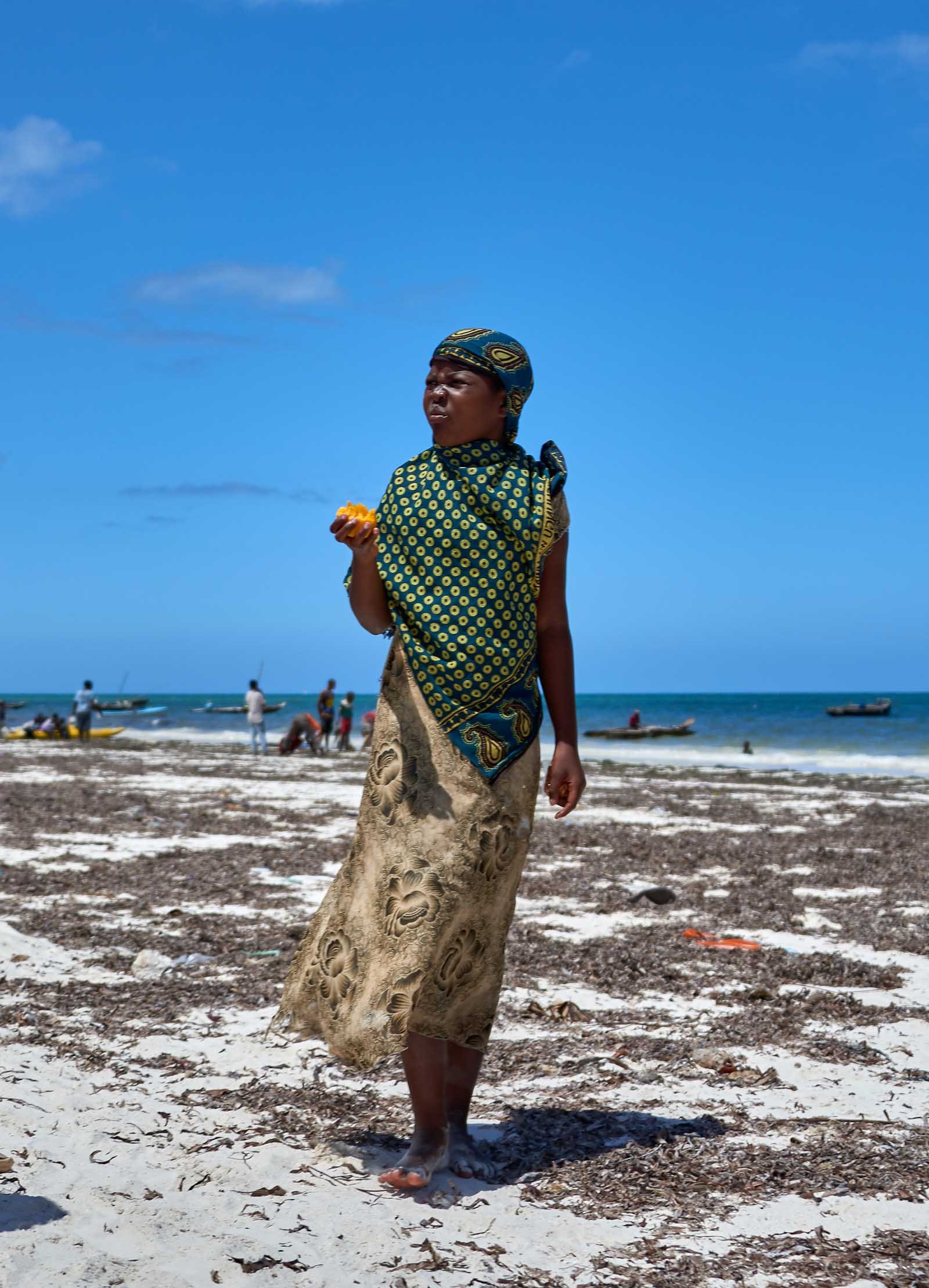 Girl on Uroa Beach Zanzibar